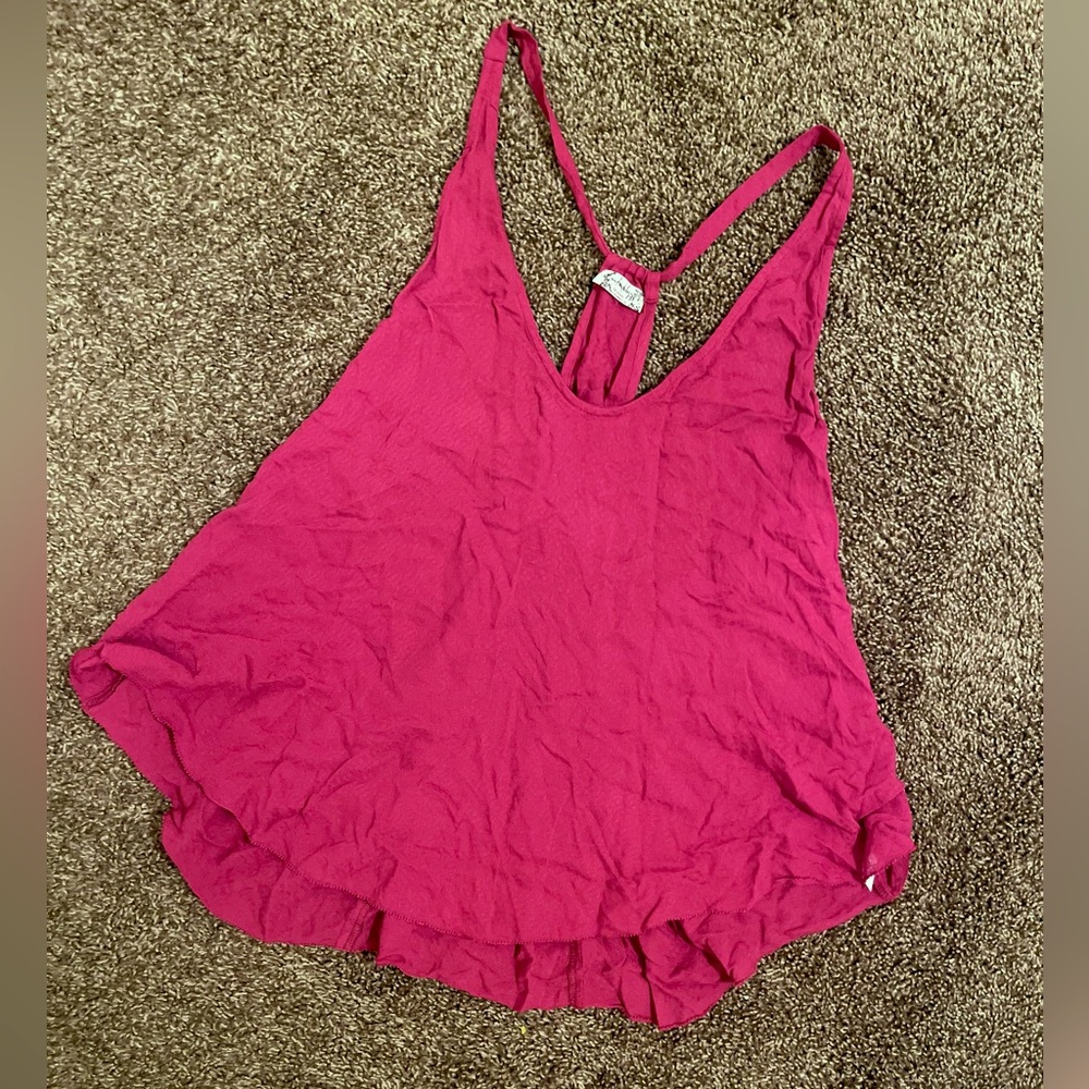 Free People magenta flowy tank top